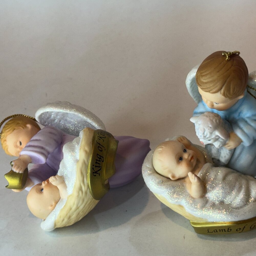 Ashton-Drake Nativity Angels “Eternal Light & Sweet Baby Jesus” – Set of 2